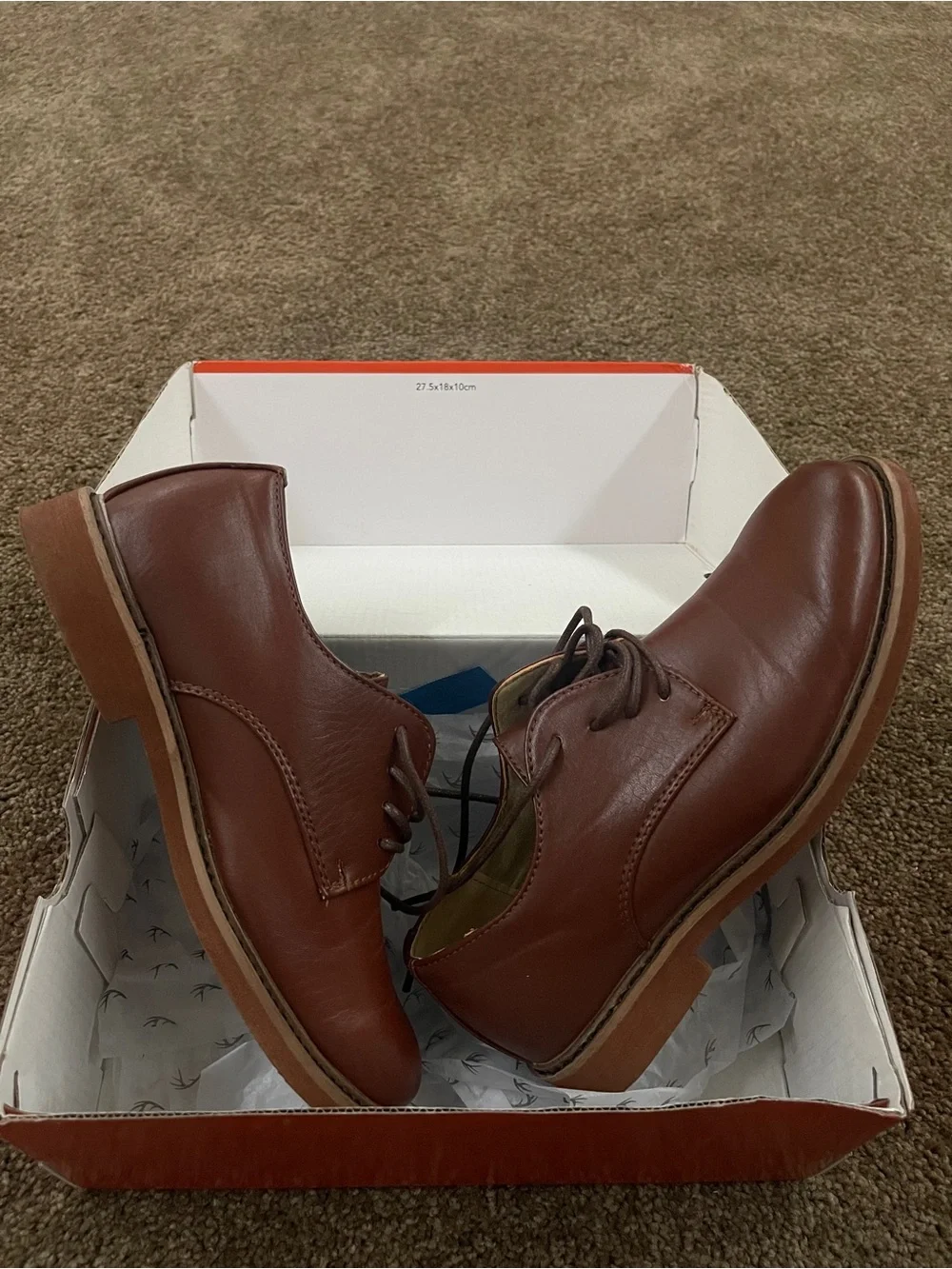 Deer Stags little boy Chestnut Brown Leather Derby Shoes